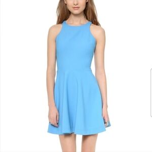 Elizabeth and James Revolve Magdalena Fit Flare Halter Cocktail Dress in Blue 6